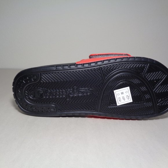 Champion Size 13 M LOGO SLIDE Red Black Sandals New Men\'s Shoes main image 8